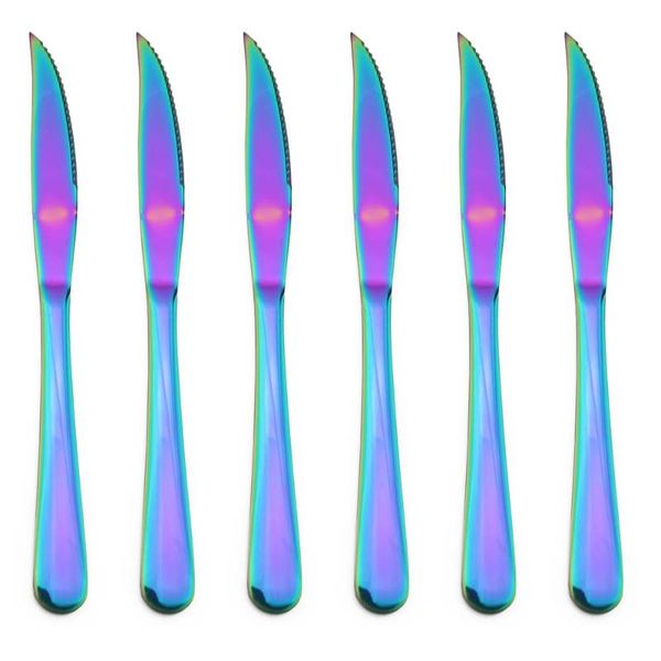 shiny dinner rainbow knives sharp steak knife flatware set for dinner knife stainless steel christmas party service for 6
shiny dinner rainbow knives sharp steak knife flatware set for dinner knife stainless steel christmas party service for 6