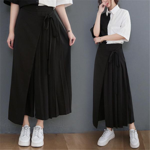 plus size pants big summer women vintage elegant wide leg skirt ladies female large loose bandage irregular pleat trouser capris, Black
plus size pants big summer women vintage elegant wide leg skirt ladies female large loose bandage irregular pleat trouser capris, Black