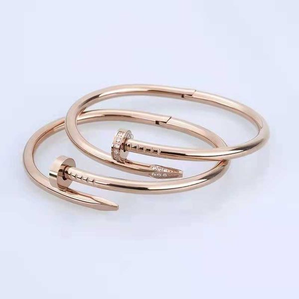 bangle bracelet designer bracelet luxury jewelry carti nail classic woman diamond bracelets stainless steel gold belcher party gif246y, Black