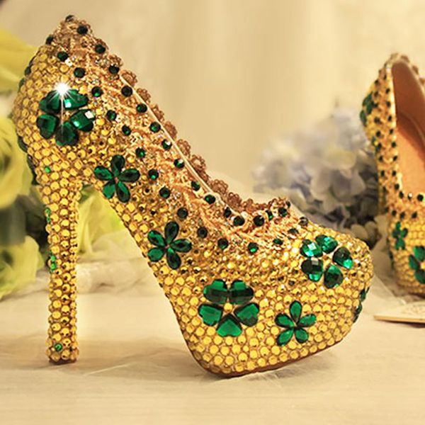 dress shoes gold crystal pumps women wedding high heels platform bridal luxury green rhinestone ladies party, Black
dress shoes gold crystal pumps women wedding high heels platform bridal luxury green rhinestone ladies party, Black