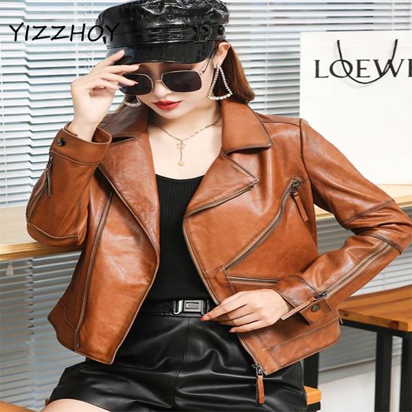 women's leather & faux yizzhoy casual lapel zipper brown pu jacket fashion slim coats spring autumn women street moto biker, Black
women's leather & faux yizzhoy casual lapel zipper brown pu jacket fashion slim coats spring autumn women street moto biker, Black