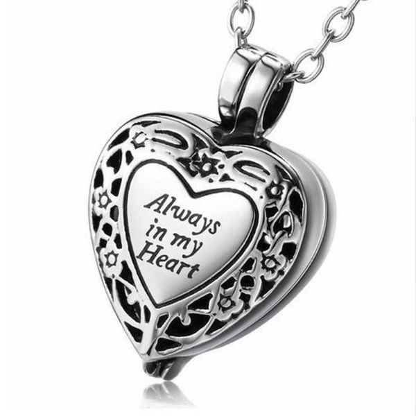 pendant necklaces custom ashes necklace stainless steel vintage flower pattern heart cremation jewelry urn holder, Silver
pendant necklaces custom ashes necklace stainless steel vintage flower pattern heart cremation jewelry urn holder, Silver