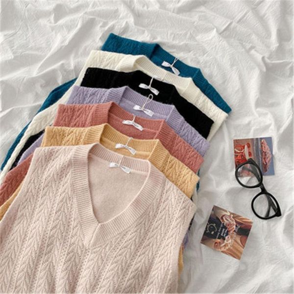 women's vests basic all-match korean style elegant retro hollow out loose casual cozy coats 2021 women solid sweater knitted simple, Black;white
women's vests basic all-match korean style elegant retro hollow out loose casual cozy coats 2021 women solid sweater knitted simple, Black;white