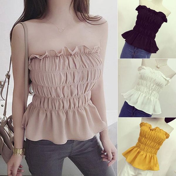 new women summer bodycon stretch slim cap sleeve ruffles chiffon blouse shirts bandeau party club slim crop shirt outfits, White
new women summer bodycon stretch slim cap sleeve ruffles chiffon blouse shirts bandeau party club slim crop shirt outfits, White