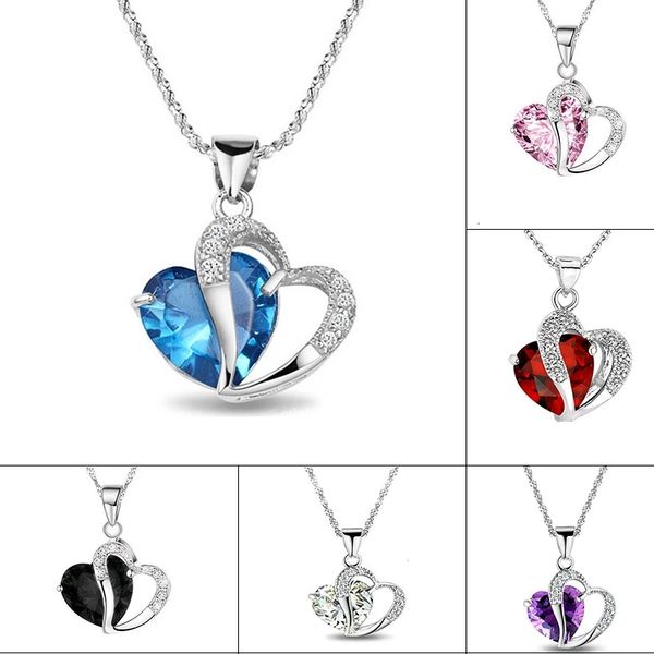 luxury ladies necklace 6 colors class lady fashion heart pendant crystal clavicle chain necklace girls women jewelry, Silver
luxury ladies necklace 6 colors class lady fashion heart pendant crystal clavicle chain necklace girls women jewelry, Silver