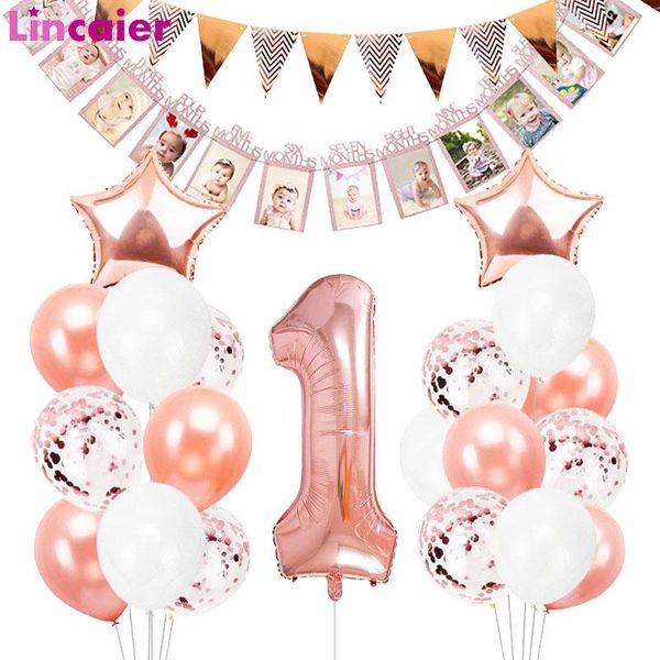 party decoration rose gold balloons first birthday baby boy girl decorations my 1 one year 1st happy banner supplies
party decoration rose gold balloons first birthday baby boy girl decorations my 1 one year 1st happy banner supplies