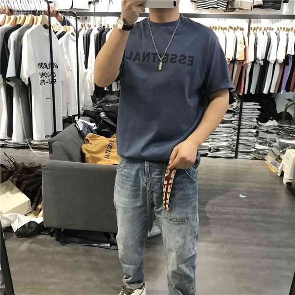 american fashion men's short sleeve t-shirt loose off shoulder elastic bright color half sleeve letter simple couple versatile, White;black
american fashion men's short sleeve t-shirt loose off shoulder elastic bright color half sleeve letter simple couple versatile, White;black