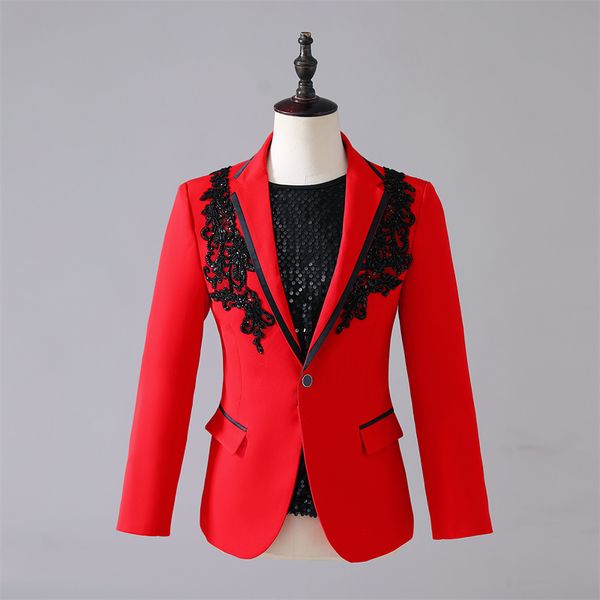 men's embroidery sequins suit blazers red formal banquet wedding tuxedo bar stage evening party singer host performance coat star group, White;black
men's embroidery sequins suit blazers red formal banquet wedding tuxedo bar stage evening party singer host performance coat star group, White;black
