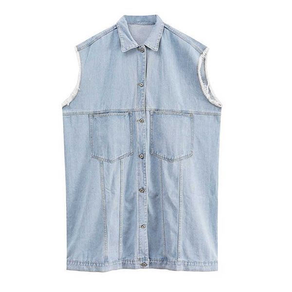 perhaps u women denim light blue turn down collar sleeveless vest medium length jacket loose button pocket c0119 210529, Black;white
perhaps u women denim light blue turn down collar sleeveless vest medium length jacket loose button pocket c0119 210529, Black;white