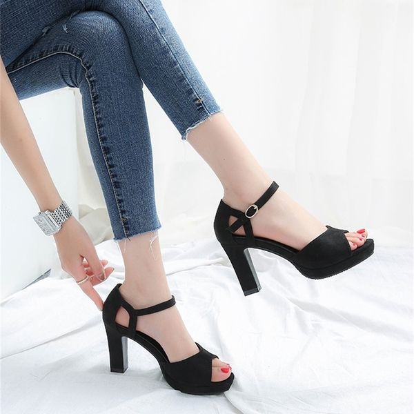 women's square high-heeled summer shoes, flat bottom open summer shoes, 2020 series, Black
women's square high-heeled summer shoes, flat bottom open summer shoes, 2020 series, Black
