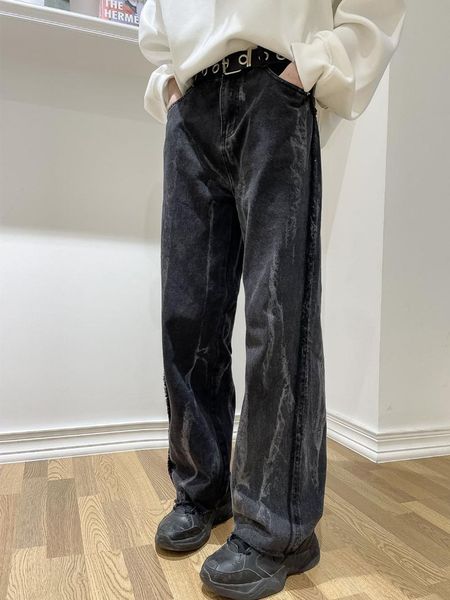 women's jeans hip hop personalized tie dyed dad black casual wide leg straight men's and women's loose hiphop, Blue
women's jeans hip hop personalized tie dyed dad black casual wide leg straight men's and women's loose hiphop, Blue