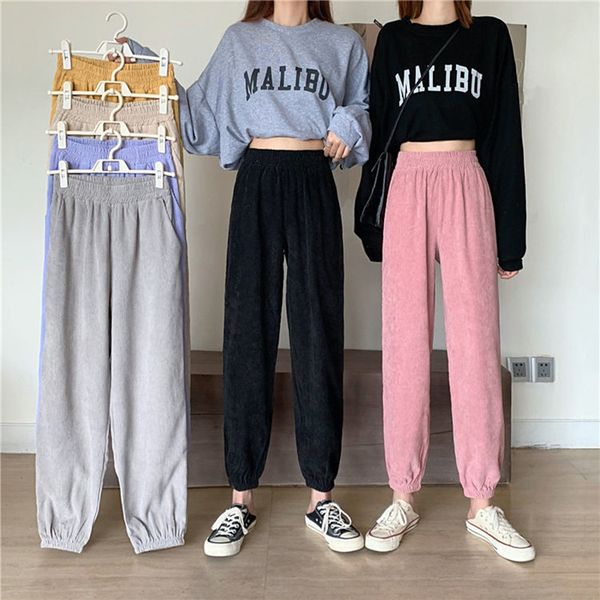2021 spring new korean fashion womens casual sports pants high-waisted leg bloomers trousers women, Black;white
2021 spring new korean fashion womens casual sports pants high-waisted leg bloomers trousers women, Black;white