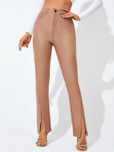 split hem jeans l3in#, Blue 
split hem jeans l3in#, Blue