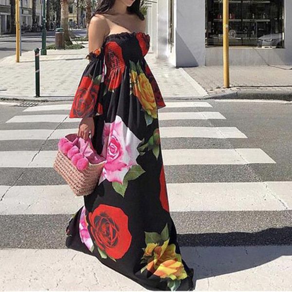 2021 female strapless bandeau flower gowns bohemia beaching dress long maxi tube without back dressed as summer for women cv72, Black;gray
2021 female strapless bandeau flower gowns bohemia beaching dress long maxi tube without back dressed as summer for women cv72, Black;gray