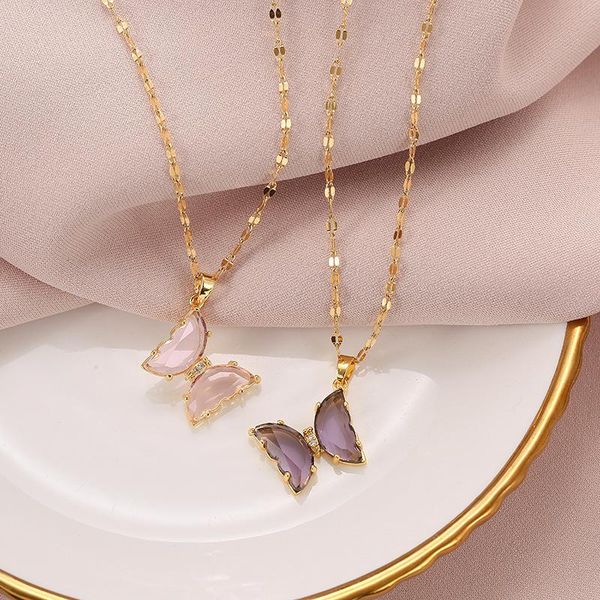 chains 2021 female butterfly pendant necklace light luxury personality clavicle chain jewelry lady birthday gift, Silver
chains 2021 female butterfly pendant necklace light luxury personality clavicle chain jewelry lady birthday gift, Silver