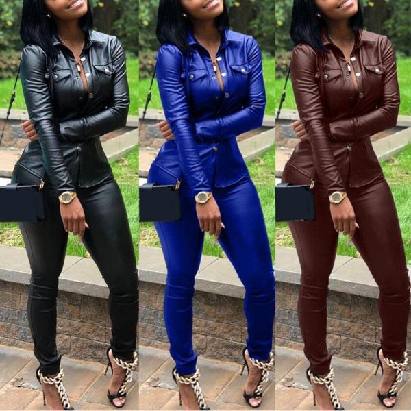 women's two piece pants 4 color s-xxxl winter overalls pu leather shirt+pencil pant tracksuit fashion women set pieces jumpsuit casual, White
women's two piece pants 4 color s-xxxl winter overalls pu leather shirt+pencil pant tracksuit fashion women set pieces jumpsuit casual, White