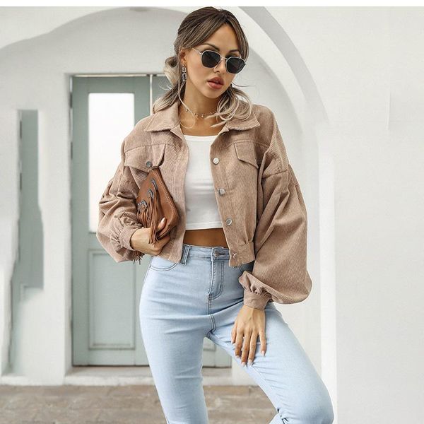 women's jackets autumn winter short corduroy jacket women black lantern sleeve turn-down collar coat female outerwear chic 2021, Black;brown
women's jackets autumn winter short corduroy jacket women black lantern sleeve turn-down collar coat female outerwear chic 2021, Black;brown