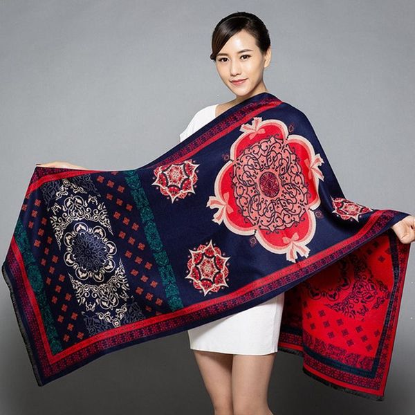 scarves 420g thickening women cashmere pashmina long winter scarf soft warm wraps floral female autumn travel blanket shawls, Blue;gray
scarves 420g thickening women cashmere pashmina long winter scarf soft warm wraps floral female autumn travel blanket shawls, Blue;gray