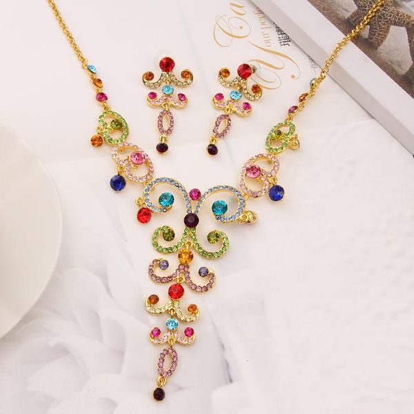 new design vintage beautiful jewelry set for wedding brilliant colorful simulated rhinestone decoration accessory, Silver
new design vintage beautiful jewelry set for wedding brilliant colorful simulated rhinestone decoration accessory, Silver