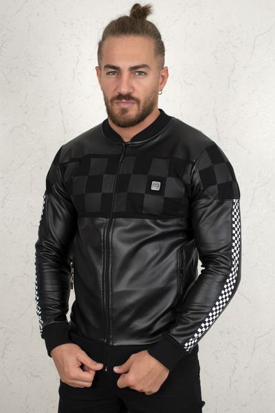 black checkerboard embossed leather coat 2100182 bvv2, Black;brown
black checkerboard embossed leather coat 2100182 bvv2, Black;brown