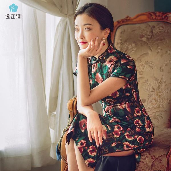 ethnic clothing escape beauty * green eyebrow improved qipao dress female bag shoulder sleeve long chinese wind in summer, Red
ethnic clothing escape beauty * green eyebrow improved qipao dress female bag shoulder sleeve long chinese wind in summer, Red