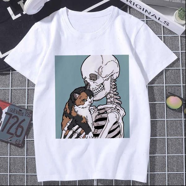 femal t shirt cartoon kawaii fashion t shirt tshirt clothes fun horro skull and cat women harajuku short sleeve tee, White
femal t shirt cartoon kawaii fashion t shirt tshirt clothes fun horro skull and cat women harajuku short sleeve tee, White