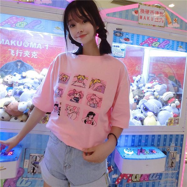 2021 sweet korean cartoon style printing t-shirts of women will see new harajuku kawaii pink white loosed sleeve short student t-shirt 48jt
2021 sweet korean cartoon style printing t-shirts of women will see new harajuku kawaii pink white loosed sleeve short student t-shirt 48jt