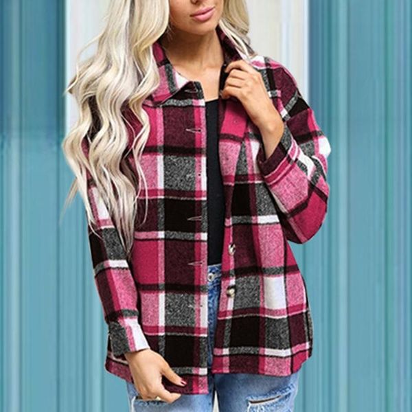 women's jackets women's autumn elegant plaid turn-down collar button up casual streetwear long sleeve jaqueta feminina, Black;brown
women's jackets women's autumn elegant plaid turn-down collar button up casual streetwear long sleeve jaqueta feminina, Black;brown
