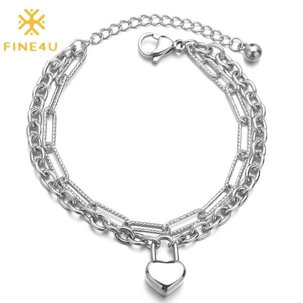 link, chain fine4u b528 dainty layered bracelets for women cute satellite paperclip bracelet heart charm teen girls, Black
link, chain fine4u b528 dainty layered bracelets for women cute satellite paperclip bracelet heart charm teen girls, Black