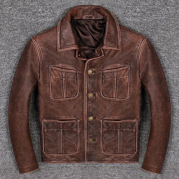 men's leather & faux retro vintage 2021 brown men american casual style jacket plus size 5xl genuine cowhide natural coat, Black
men's leather & faux retro vintage 2021 brown men american casual style jacket plus size 5xl genuine cowhide natural coat, Black
