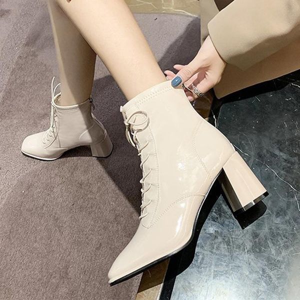 boots women fashion patent leather high ankle botines mujer 2021 lady spring autumn block heels square toe motorcycle, Black
boots women fashion patent leather high ankle botines mujer 2021 lady spring autumn block heels square toe motorcycle, Black