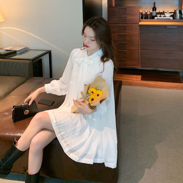 s 2021 early autumn korean fashion loose foreign fairy pleated skirt summer medium length, White
s 2021 early autumn korean fashion loose foreign fairy pleated skirt summer medium length, White
