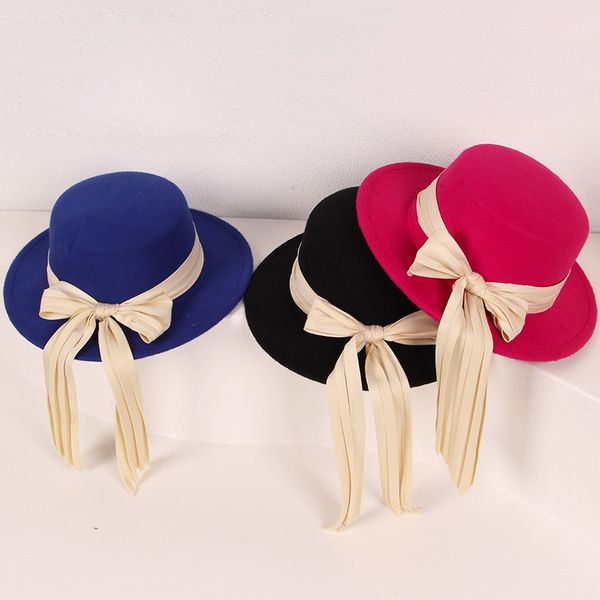 wool cap girls autumn winter big bow ribbon wide brim hats fashion bowler hat for children accessories 2-6y, Yellow
wool cap girls autumn winter big bow ribbon wide brim hats fashion bowler hat for children accessories 2-6y, Yellow