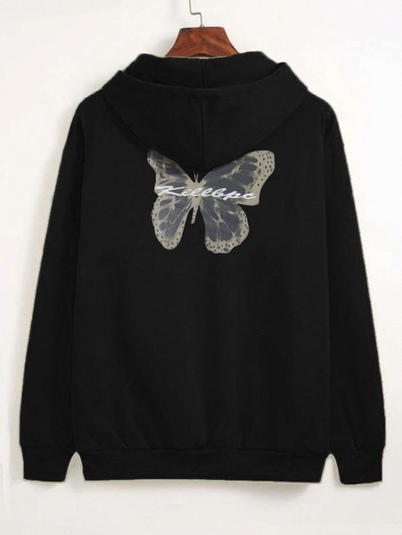 butterfly and letter graphic kangaroo pocket drawstring hoodie m213#, White;black
butterfly and letter graphic kangaroo pocket drawstring hoodie m213#, White;black