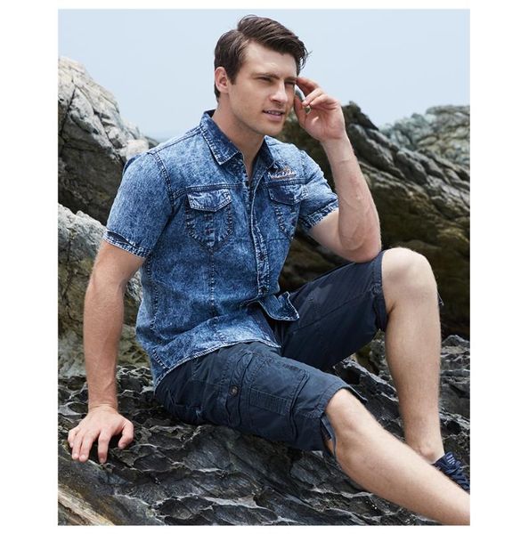 new brand men shirt short sleeve denim shirt mens casual dress male jean shirts 100% cotton shirts for men, White;black
new brand men shirt short sleeve denim shirt mens casual dress male jean shirts 100% cotton shirts for men, White;black