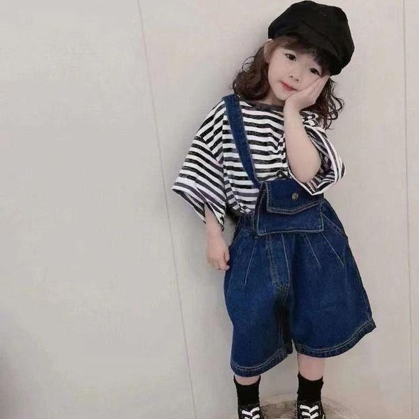 clothing sets boys and girls suit striped short-sleeved t-shirt + twill bag denim pants three-piece 2021 summer baby kids, White
clothing sets boys and girls suit striped short-sleeved t-shirt + twill bag denim pants three-piece 2021 summer baby kids, White