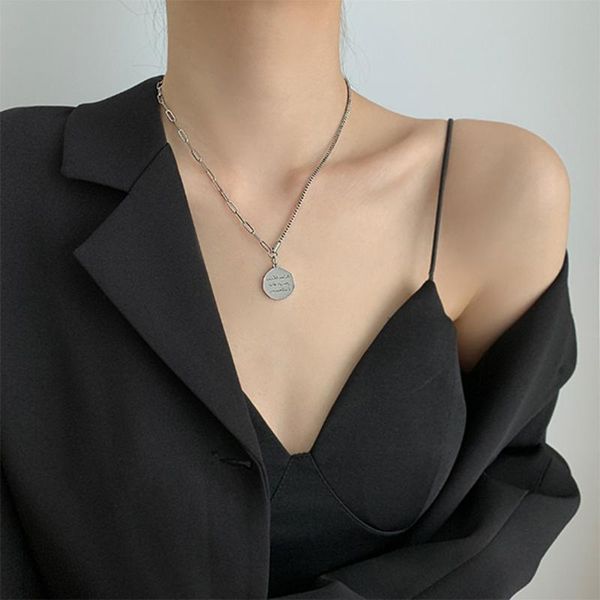 pendant necklaces letter round card sweater necklace fashion hip hop stitching chain unisex, Silver
pendant necklaces letter round card sweater necklace fashion hip hop stitching chain unisex, Silver