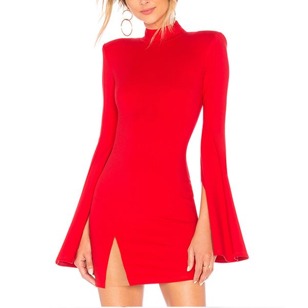 Autumn Winter Black Red Mini Dress Frocks Sexy Horn Sleeve Grace Evening Party Cocktail Dress
Autumn Winter Black Red Mini Dress Frocks Sexy Horn Sleeve Grace Evening Party Cocktail Dress
