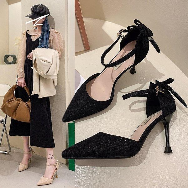 dress shoes 2021 8cm high-heeled female pointed stiletto nightclub word sandals summer single women's, Black
dress shoes 2021 8cm high-heeled female pointed stiletto nightclub word sandals summer single women's, Black