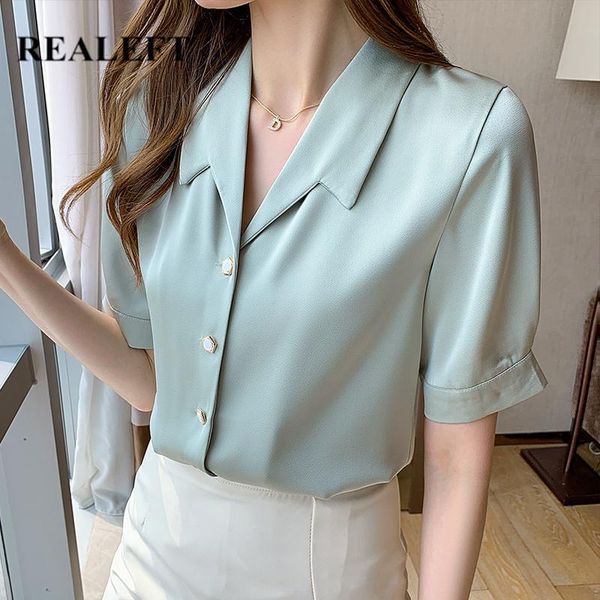 women's blouses & shirts realeft summer 2021 stain shirt female blouse short sleeve turn-down collar korean style office lady, White
women's blouses & shirts realeft summer 2021 stain shirt female blouse short sleeve turn-down collar korean style office lady, White