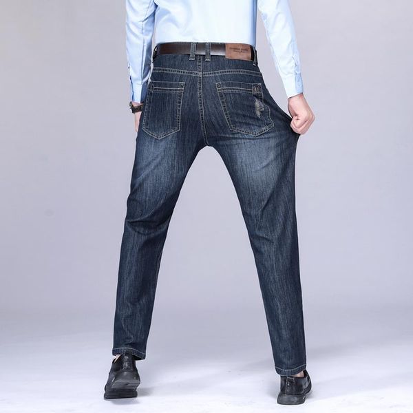 men's jeans spring and summer thin slim elastic brand fashion business trousers classic style cotton denim pants, Blue
men's jeans spring and summer thin slim elastic brand fashion business trousers classic style cotton denim pants, Blue
