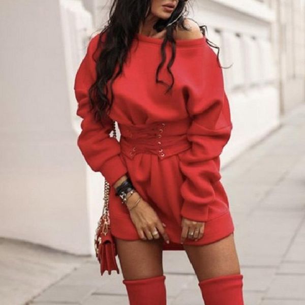 casual dresses fall women mini dress o neck bandage high waist long sleeve lace up fashion sweatshirt ladies, Black;gray
casual dresses fall women mini dress o neck bandage high waist long sleeve lace up fashion sweatshirt ladies, Black;gray