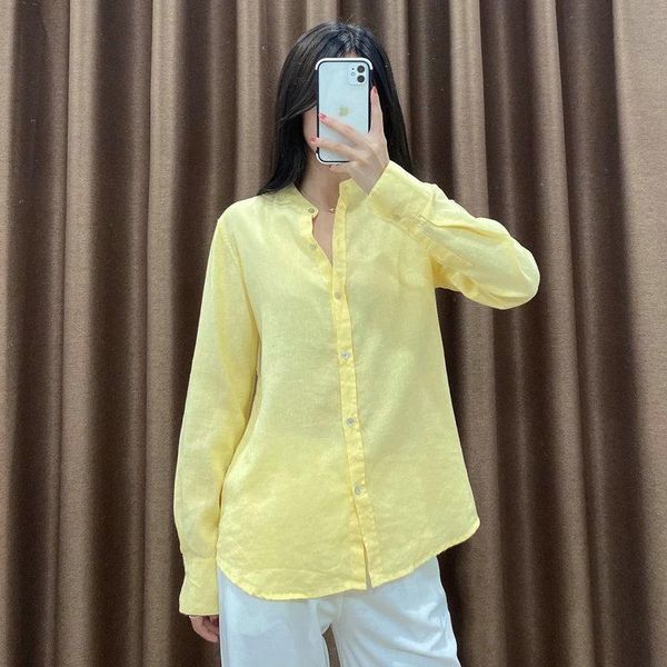 women's blouses & shirts spring autumn women casual linen cotton shirt yellow gray purple single-breasted round neck long sleeve cozy b, White
women's blouses & shirts spring autumn women casual linen cotton shirt yellow gray purple single-breasted round neck long sleeve cozy b, White