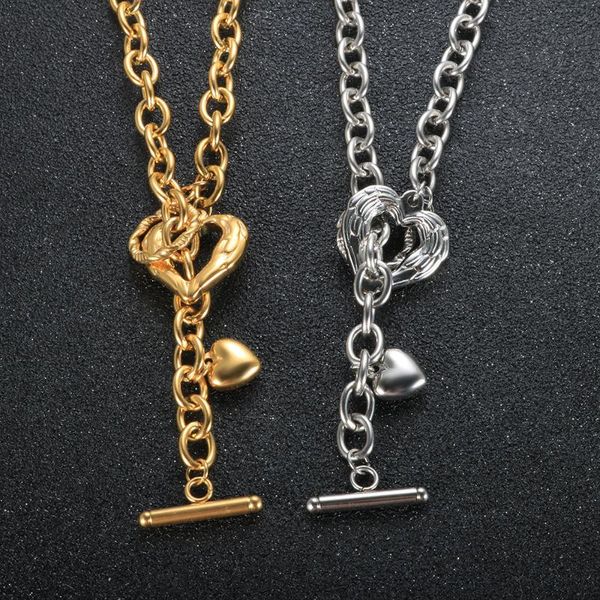 chains ot buckle chain collier heart titanium steel high level necklace gold plated non fading waterproof jewelry adjustable size, Silver
chains ot buckle chain collier heart titanium steel high level necklace gold plated non fading waterproof jewelry adjustable size, Silver