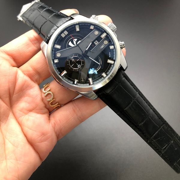 men's watches all dials can be used 42mm leather strap quartz automatic all stainless steel fashion watch men, Slivery;brown
men's watches all dials can be used 42mm leather strap quartz automatic all stainless steel fashion watch men, Slivery;brown