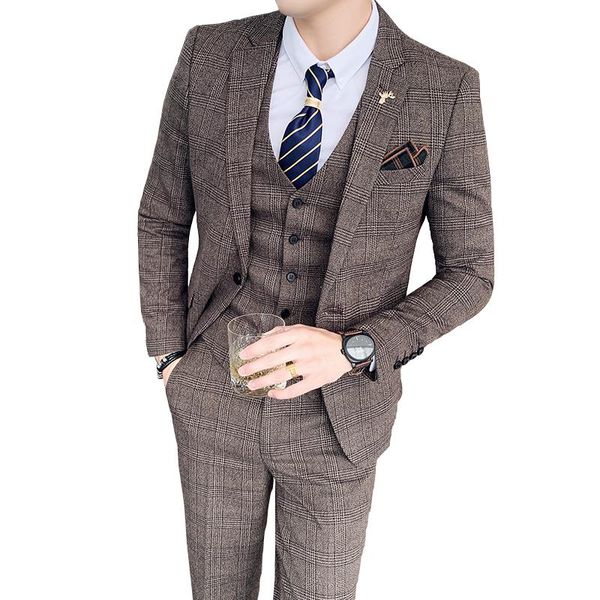 men's suits & blazers tweed plaid wedding groom tuxedos single button slim fit business prom dress formal, White;black
men's suits & blazers tweed plaid wedding groom tuxedos single button slim fit business prom dress formal, White;black