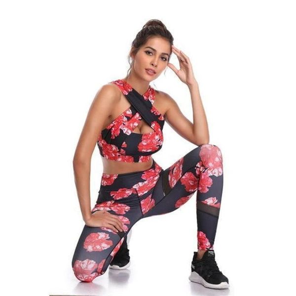 gym set women printed buttery soft cross hollow halter flowers pattern outdoor running tank slimming leggings tracksuits, White;red
gym set women printed buttery soft cross hollow halter flowers pattern outdoor running tank slimming leggings tracksuits, White;red