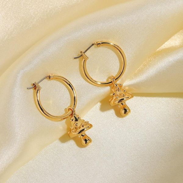 hoop & huggie european and american ins style stainless steel metal gold-plated mushroom shape pendant earrings women female jewelry, Golden;silver
hoop & huggie european and american ins style stainless steel metal gold-plated mushroom shape pendant earrings women female jewelry, Golden;silver