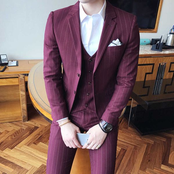 men's suits & blazers male spring single breasted gentleman thin british suit three men's garments striped male marriage v9ws, White;black
men's suits & blazers male spring single breasted gentleman thin british suit three men's garments striped male marriage v9ws, White;black