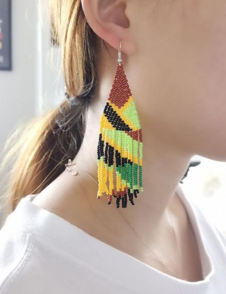 dangle & chandelier women's style long tassel earrings, female accessories, bohemian trend, handmade pendant jewelry, Silver